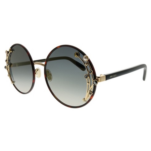 Jimmy Choo Gema/s 086 Fq Womens Round Sunglasses Dark Havana 59mm : Target