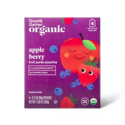Organic Applesauce Pouches - Apple Berry - 4ct - Good & Gather™