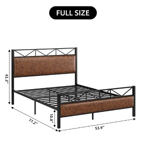 Bed Frame, Heavy-Duty Metal and Wood Construction, No Box Spring Required, Easy Assembly, Noise-Free Sleep - 1 of 1