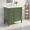 Wooakway 30"L White Modern Bathroom Vanity with Sink 2 Drawers Tip Out Storage Cabinet - 2 of 4