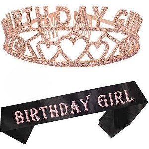 MEANT2TOBE Birthday Girl Sash and Tiara, Pink - 1 of 4