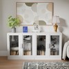 3-Set Glass Door Sideboard Buffet Storage Cabinets with Adjustable Shelves - 93"Lx31"H - 2 of 4