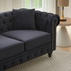 63.5" Velvet Modern Chesterfield Sofa with Button Tufted & Nail-Trimmed Arms - 3 of 4