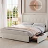 FULL  /QUEEN Bed Frame with 4 Storage Drawers, Full Size Platform Bed with Headboard & Charging Station - 3 of 4