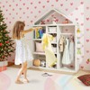 Infans Kids Costume Storage Closet Children Pretend Dresser Storage Bins Shelves White - 4 of 4
