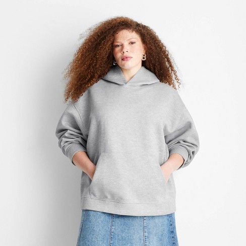 Women's Hooded Neoprene Oversized Sweatshirt - Future Collective Gray - image 1 of 3