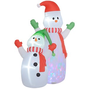 8FT Giant Inflatable Snowman, Christmas Blow Up Snowman with Rotating Colorful LED Light for Indoor, Outdoor - 1 of 4