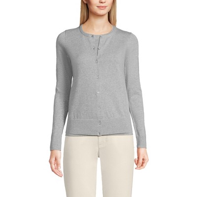 Lands' End Women's Fine Gauge Cotton Cardigan Sweater