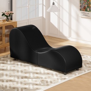 Mjkone Velvet Yoga Chaise Lounges, Modern Curved Yoga Chairs for Adults, Small Chaise Lounges Chair for Stretching, Relaxation, Exercise - 1 of 4
