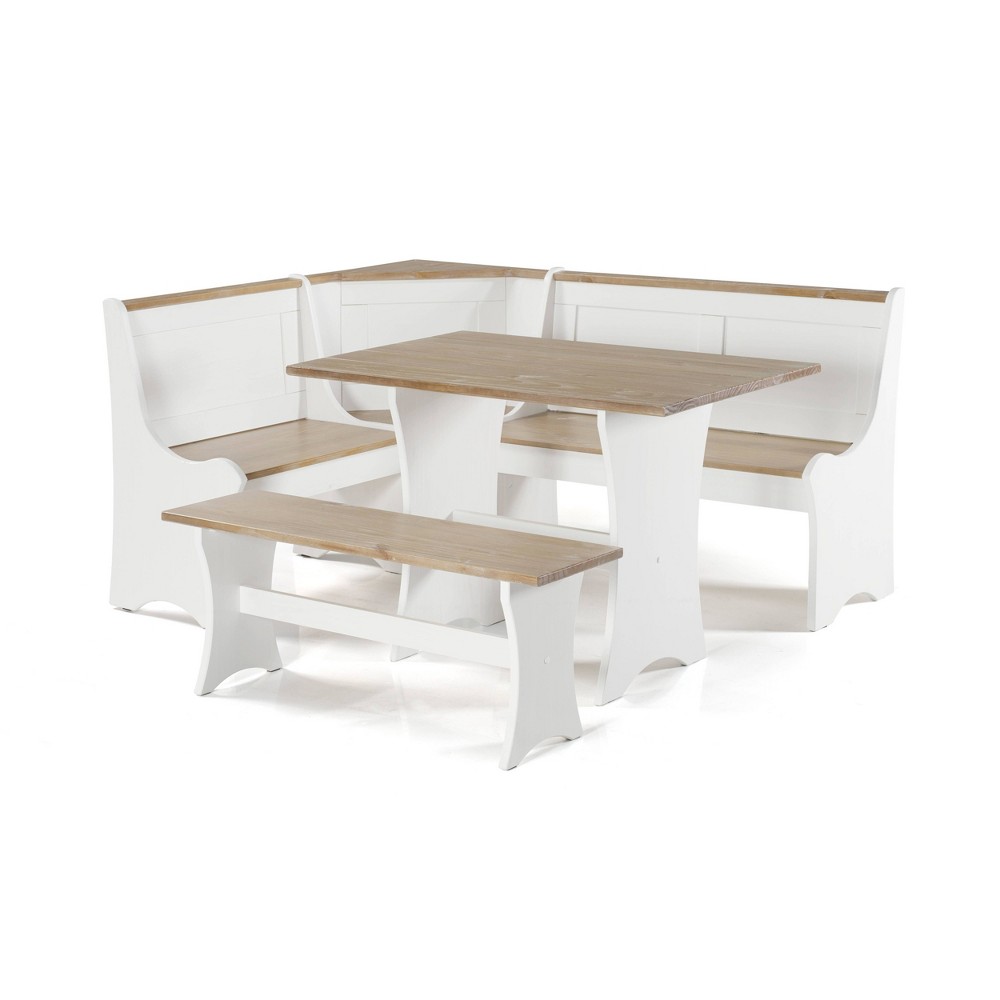 Photos - Dining Table Linon 5pc Parkside Breakfast Nook Dining Set White  