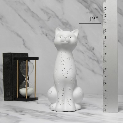 White Porcelain Kitty Cat Shaped Night Light