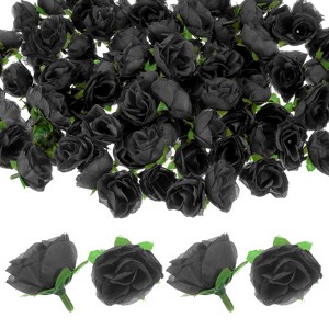 Unique Bargains Silk Plastic Small Faux Rose Artificial Flower Heads 1.2 inch - 1 of 4