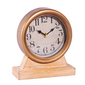 VIP Metal 8.25 in. Brown Rounded Rim Table Clock - 1 of 4