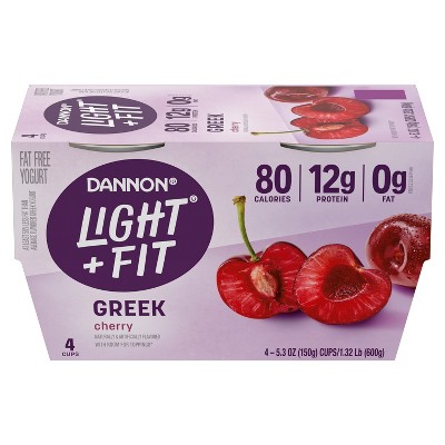 Light + Fit Nonfat Gluten-Free Cherry Greek Yogurt - 4ct/5.3oz Cups_4