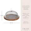 Twine Slate & Acacia Wooden Charcuterie Board With Dome Cover, Outdoor Entertaining Cheese Board, Snack platter, 3-Piece Set - 3 of 4