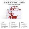 Christmas Duvet Cover Set with 2 Pillowcases, Christmas Reindeer and Snowflakes 100% Microfiber Red Duvet Covers with Button Closure Xmas Bedding - 2 of 4