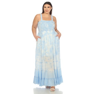 Plus Size Smocked Ruffle Maxi Sun Dress