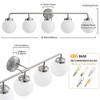 POWLIG 38.98-in 5-Light Nickel Bathroom Light Fixtures Over Mirror Vanity Lighting with Milk White Glass Globe Shades - 4 of 4