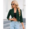 Women's Ruffle Back Hem Jacket 3/4 Sleeve Open Front Cardigan With Split Cuffs - 2 of 4