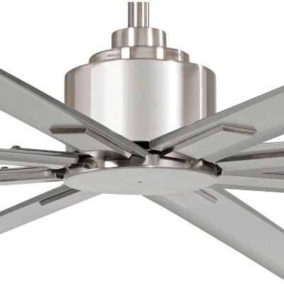 65" Brushed Nickel 8-Blade Outdoor Ceiling Fan with Remote