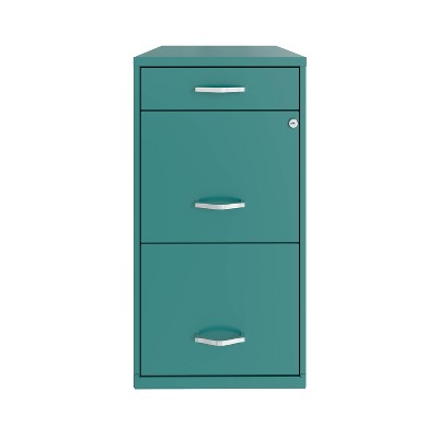 Metal Organizer File Cabinet with Pencil Drawer Teal - Space Solutions