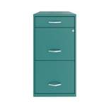 Metal Organizer File Cabinet with Pencil Drawer Teal - Space Solutions