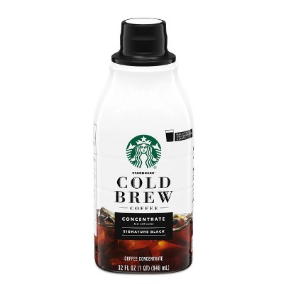 Starbucks Signature Black Coffee, Bottled Cold Brew Coffee Concentrate Drink, 32 oz (Pack of 2)