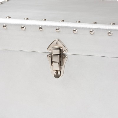 Serge Silver Metal Industrial 2-Drawer Accent Cabinet