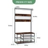 Hall Tree with Shoe Bench and Hanging Rod, 3 in 1 Coat Rack with Storage Shelves and Removable Hooks, Entryway Bench Storage - 2 of 4