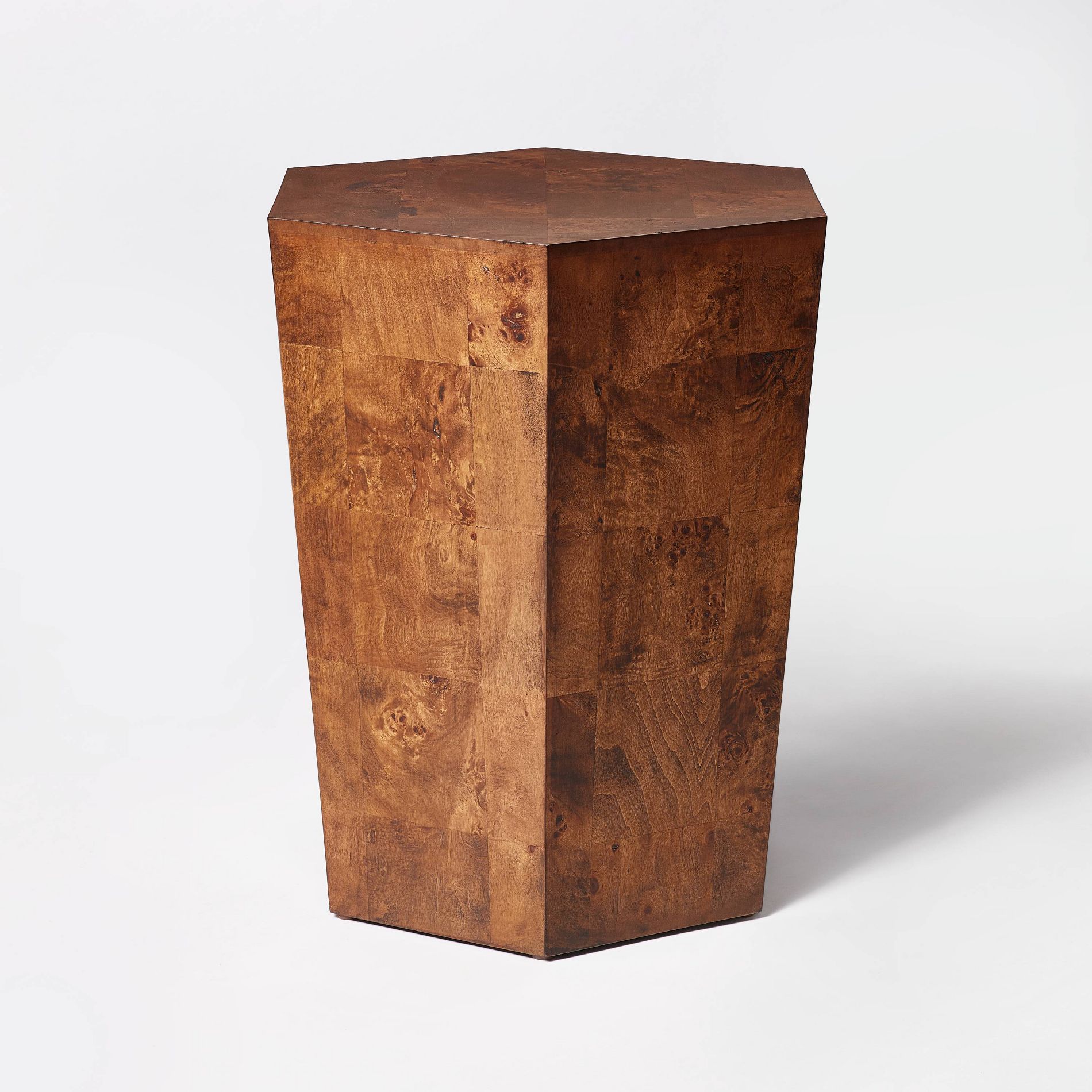 Ogden Burled Wood Accent Table Dark Brown - Threshold™ designed with Studio McGee: Hexagon, No Assembly Required