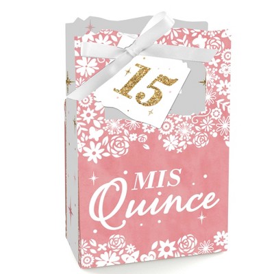 Big Dot of Happiness Mis Quince Anos - Quinceanera Sweet 15 Birthday Party Favor Boxes - Set of 12