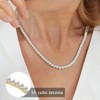 4mm Tennis Necklace for Women - 3 Prong Cubic Classic Diamond Tennis Chain, 16/18/20/22/24 Inch - 3 of 4