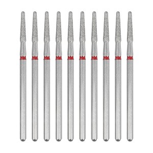 Unique Bargains Emery Nail Drill Bits Set for Acrylic Nails 3/32 Inch Nail Art Tools 44mm Length Red 10 Pcs - 1 of 4