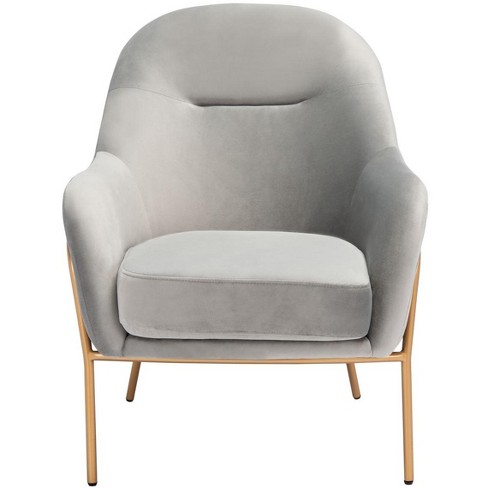 Eleazer Velvet Accent Chair - Grey/gold - Safavieh : Target