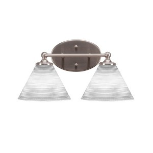 Toltec Lighting Capri 2 - Light Vanity in  Brushed Nickel with 7" White Matrix Shade - 1 of 1