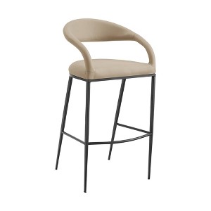 Armen Living 26" Ramona Iron and Faux Leather Counter Height Barstool - 1 of 4