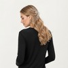 Anna-Kaci Women's Long Sleeve V-Neck Knit Top with Curved Hem and Relaxed Fit - 4 of 4