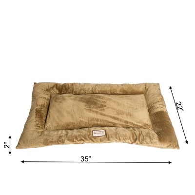 Large Sage Green Velvet Rectangular Dog Bed with Poly Fill