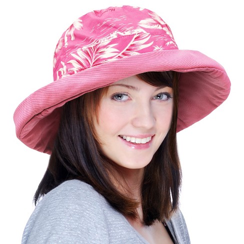 Wide Brim Cotton Summer Hat,women's Packable Reversible Floral