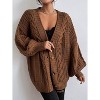 Womens Lantern Long Sleeve Twist Sweater Cardigan Jacket Fall Casual Button V Neck Retro Style Fashion Loose Shirt Top - 4 of 4