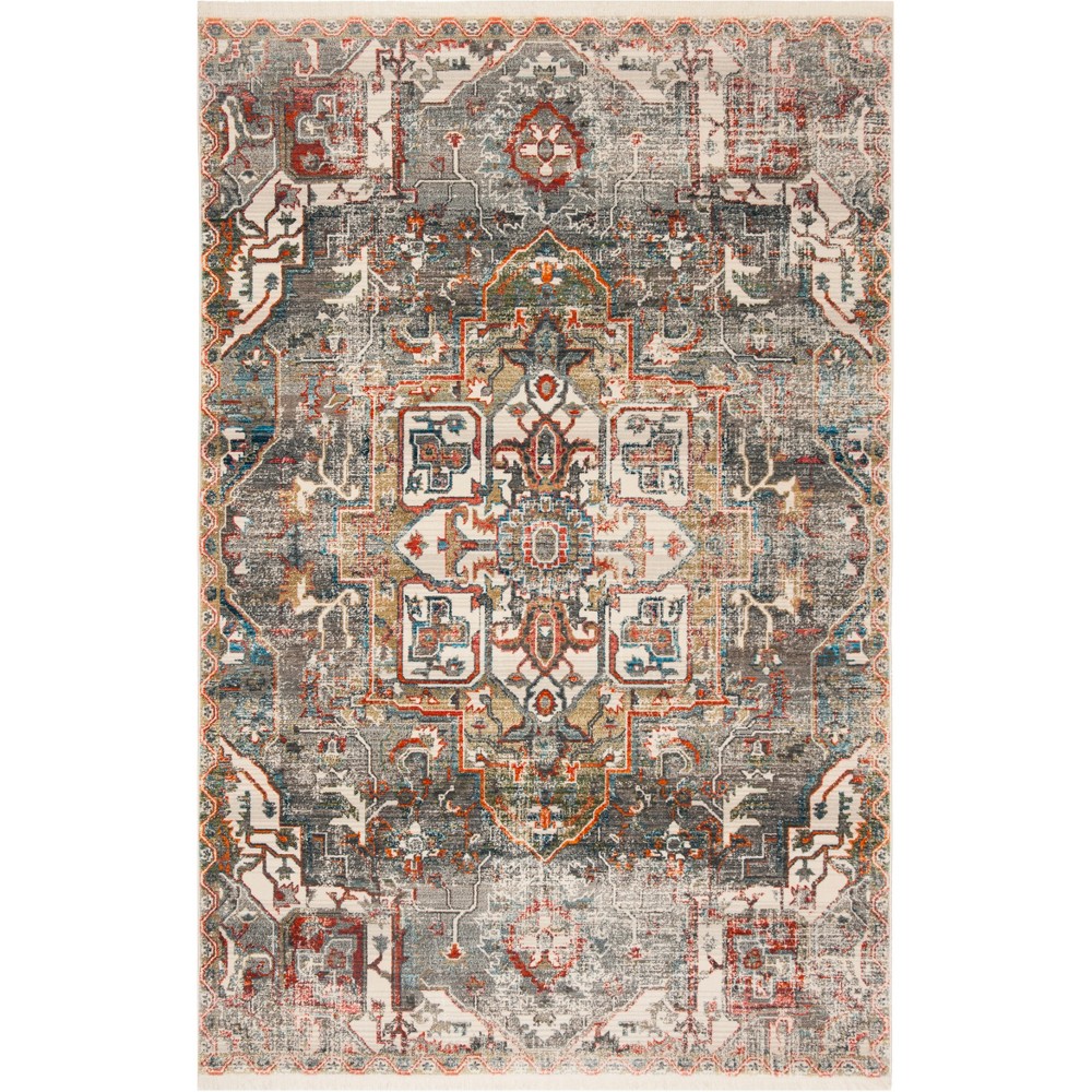 4'x6' Medallion Loomed Area Rug Charcoal/Olive - Safavieh