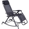 Outsunny Outdoor Rocking Chairs, Foldable Reclining Anti Gravity Lounge Rocker w/ Pillow, Cup & Phone Holder, Combo Design w/ Folding Legs - image 4 of 4