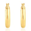 Pompeii3 14k Yellow Gold 3.5mm Small Designer Hoops Women's Earrings 3/4" Tall 1.25grams - 2 of 4
