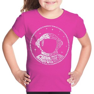 LA Pop Art Girl's Word Art T-shirt - I Need My Space Astronaut - 1 of 4