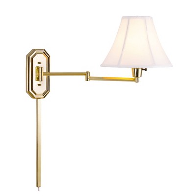 Nathaniel Wall Swing Arm Lamp Polished Brass - Kenroy Home