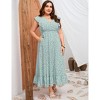 Plus Size Sleeveless Floral Hem Pocket Long Dress for Women Summer Casual Boho Maxi Dress - 2 of 4