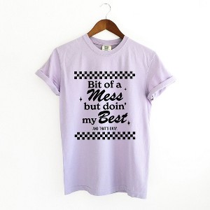 Simply Sage Market Women's A Bit Of A Mess Short Sleeve Garment Dyed Tee - 1 of 4