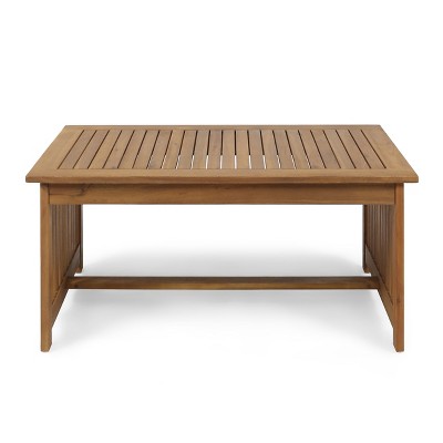 Vynxaria Patio Coffee Tables - 40" Outdoor Accent Table with Brown Patina Finish