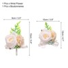 Unique Bargains Silk Wedding Artificial Rose Boutonniere and Wrist Corsage Set - 2 of 4
