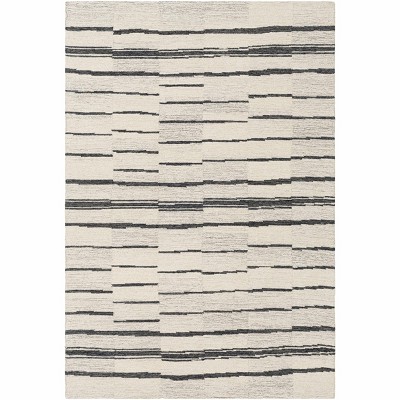 Hauteloom Moorebank Black Striped Wool Rug